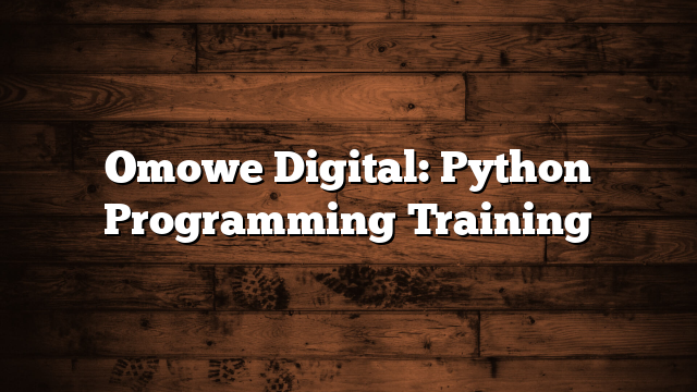 Omowe Digital: Python Programming Training